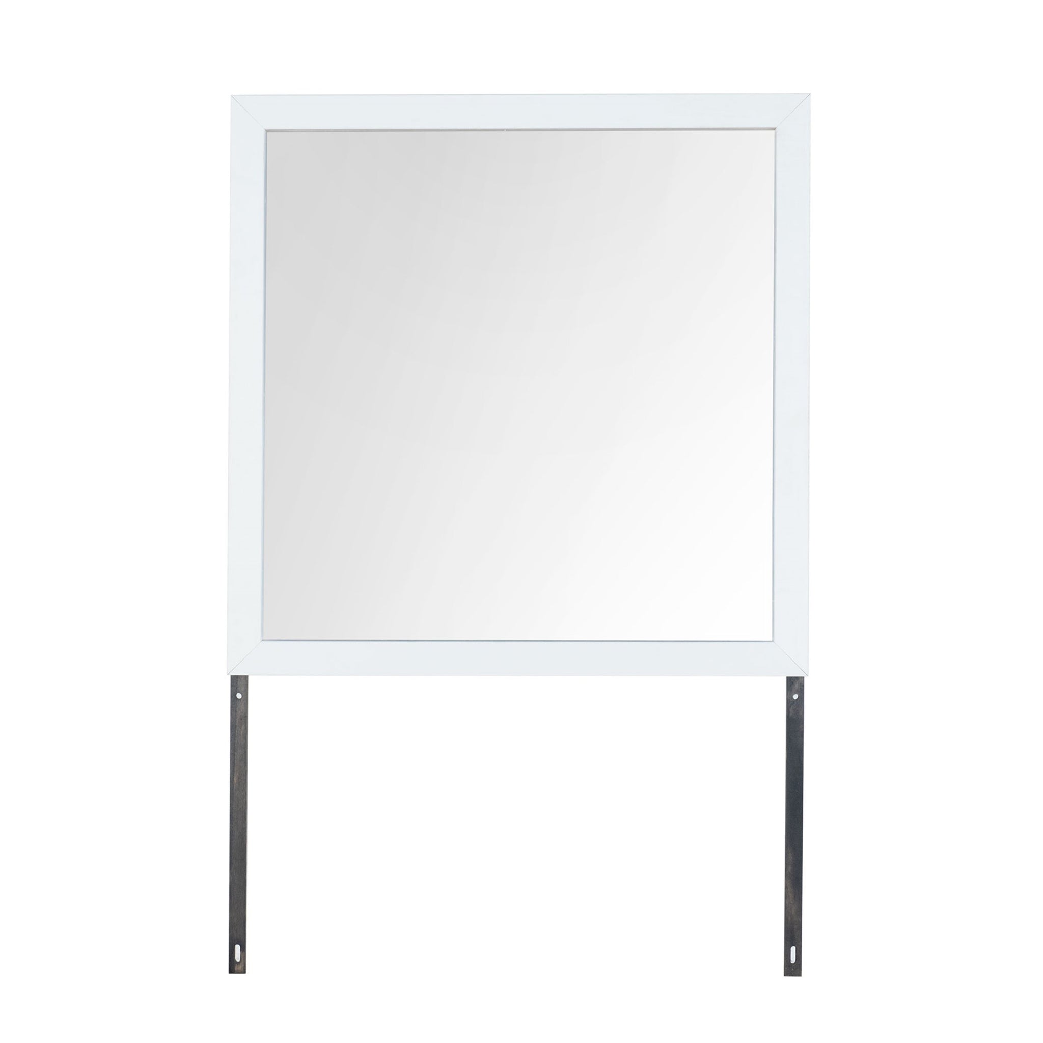 Maloise White Mirror White Solid Wood Mdf