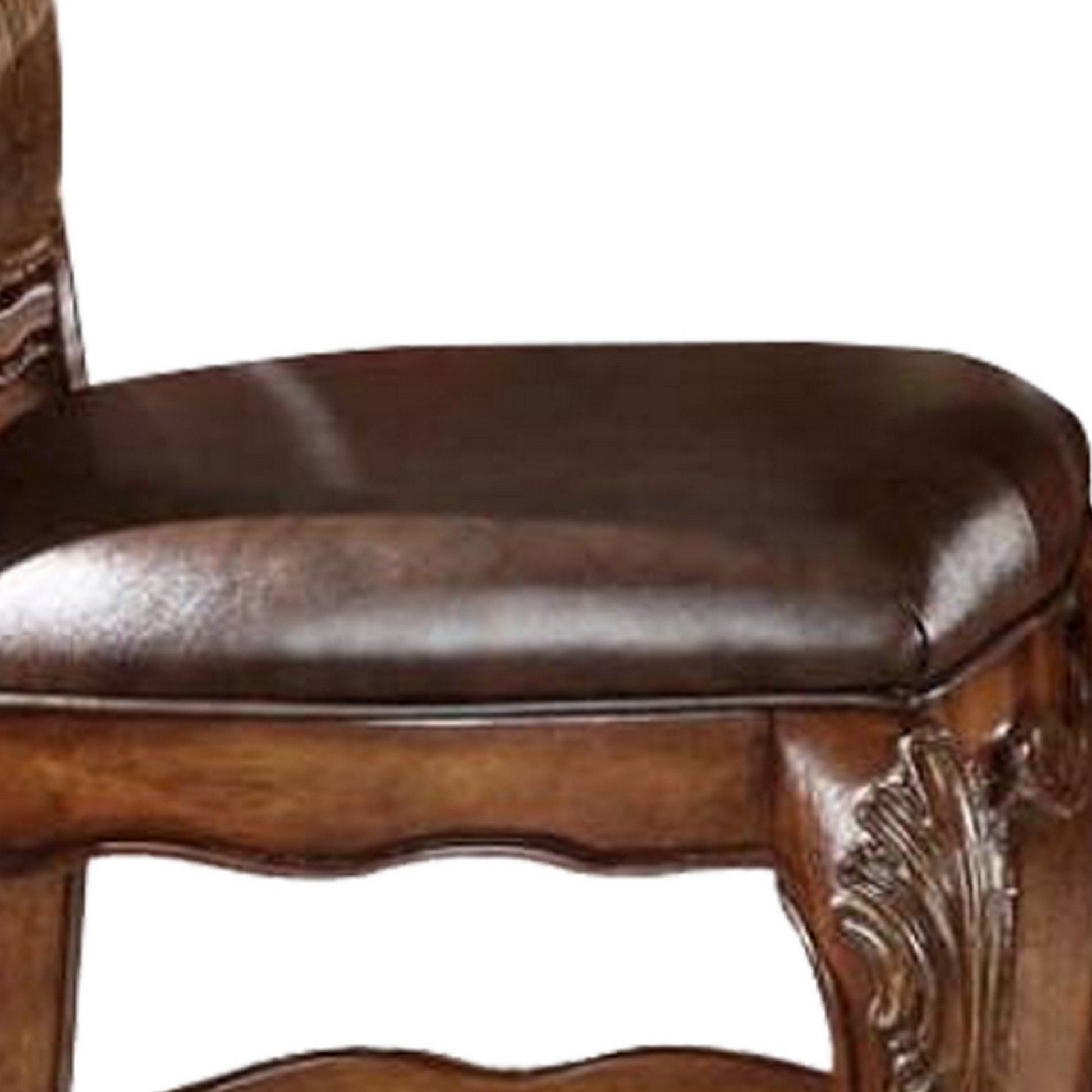 Wooden Counter Height Chaircherry Oak Brown, Set Of 2 Brown Wood
