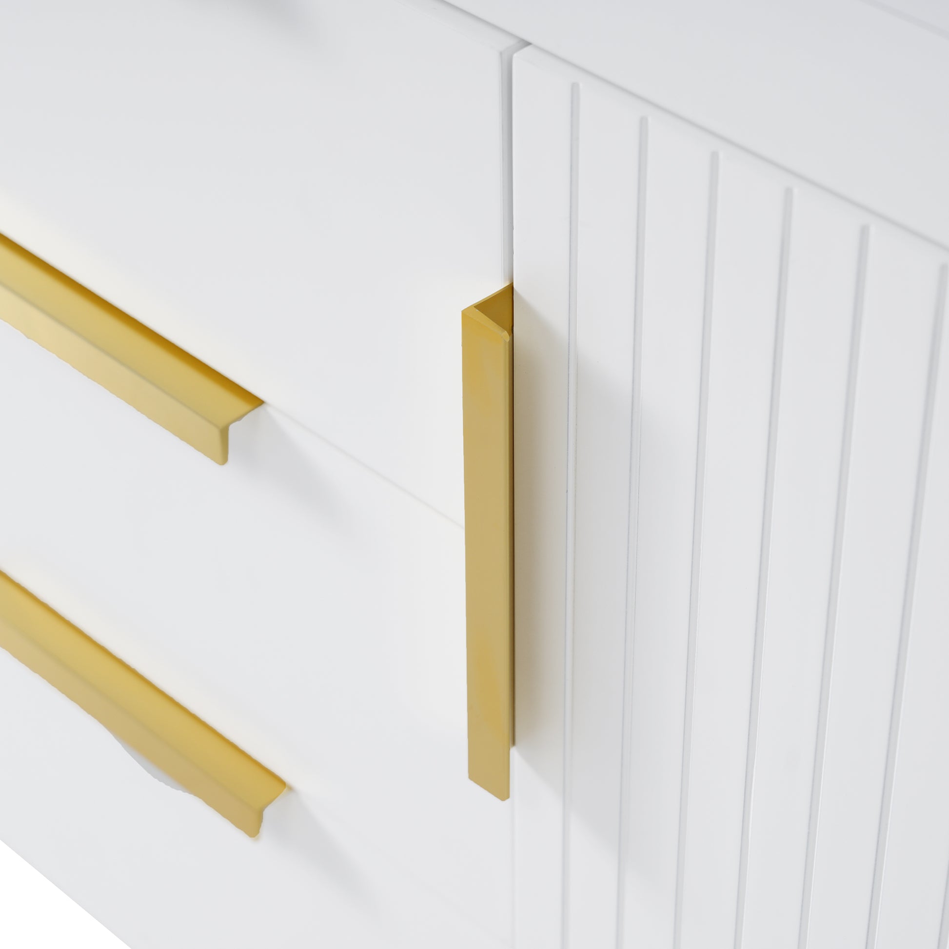 36'' Wall Mounted Bathroom Vanity Without Sink, Floating Bathroom Storage Cabinet With 2 Drawers, Solid Wood Bathroom Cabinet Not Include Basin Sink White Bathroom Modern Mdf