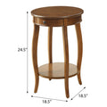 Walnut End Table With 1 Drawer Walnut Primary Living Space Transitional Drawers Round Wood