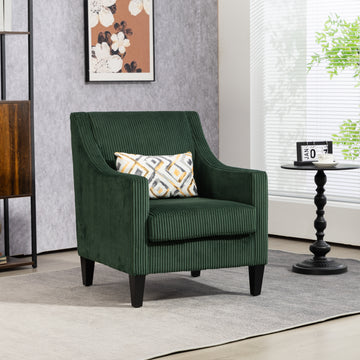 Coolmore Modern Accent Chair,Upholstered Armchair With Scooped Arms For Bedroom,Apartment,Studio,Office,Waiting Room Emerald Corduroy Emerald Foam Corduroy