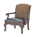 Lucille Arm Chair Brown Brown Traditional Foam Wood Fabric