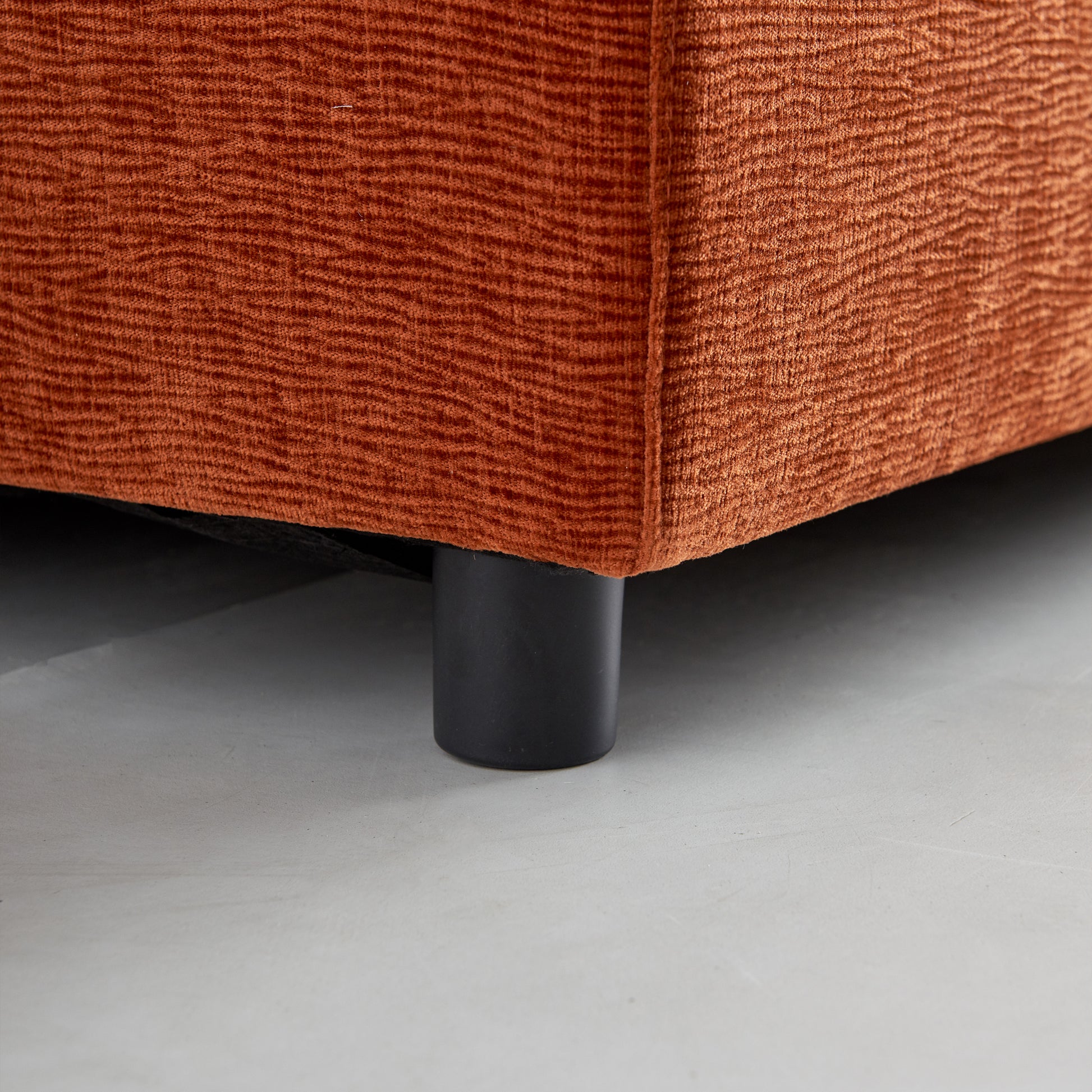 Modern Armless L Shaped Sectional Sofa Couch With Ottoman Modular Design, Durable Construction, Easy Care Upholstery For Living Room, Apartment, Office, Small Space Orange Wood Medium Soft Foam Chenille 4 Seat