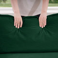 Mid Century Modern Sectional Sofa 3 Seater Sectional Sofa With 2 Arm Pillows And 3 Pillows, Living Room Sectional Green Corduroy Fabric Green Corduroy 3 Seat