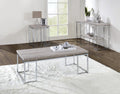 Natural Oak And Chrome Coffee Table With Metal Sled Base Oak Primary Living Space Modern Rectangular Wood Metal Sled
