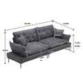 United Linen Sofaaccent Sofa Seat Sofa With Metal Feet Dark Gray Linen 3 Seat
