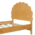 Kids Cookie Shaped Bed Frame For Boys & Girls,Twin Size Platform Bed, Walnut Box Spring Not Required Twin Walnut Wood Bedroom Contemporary,Cute,Modern Bed Frame Wood