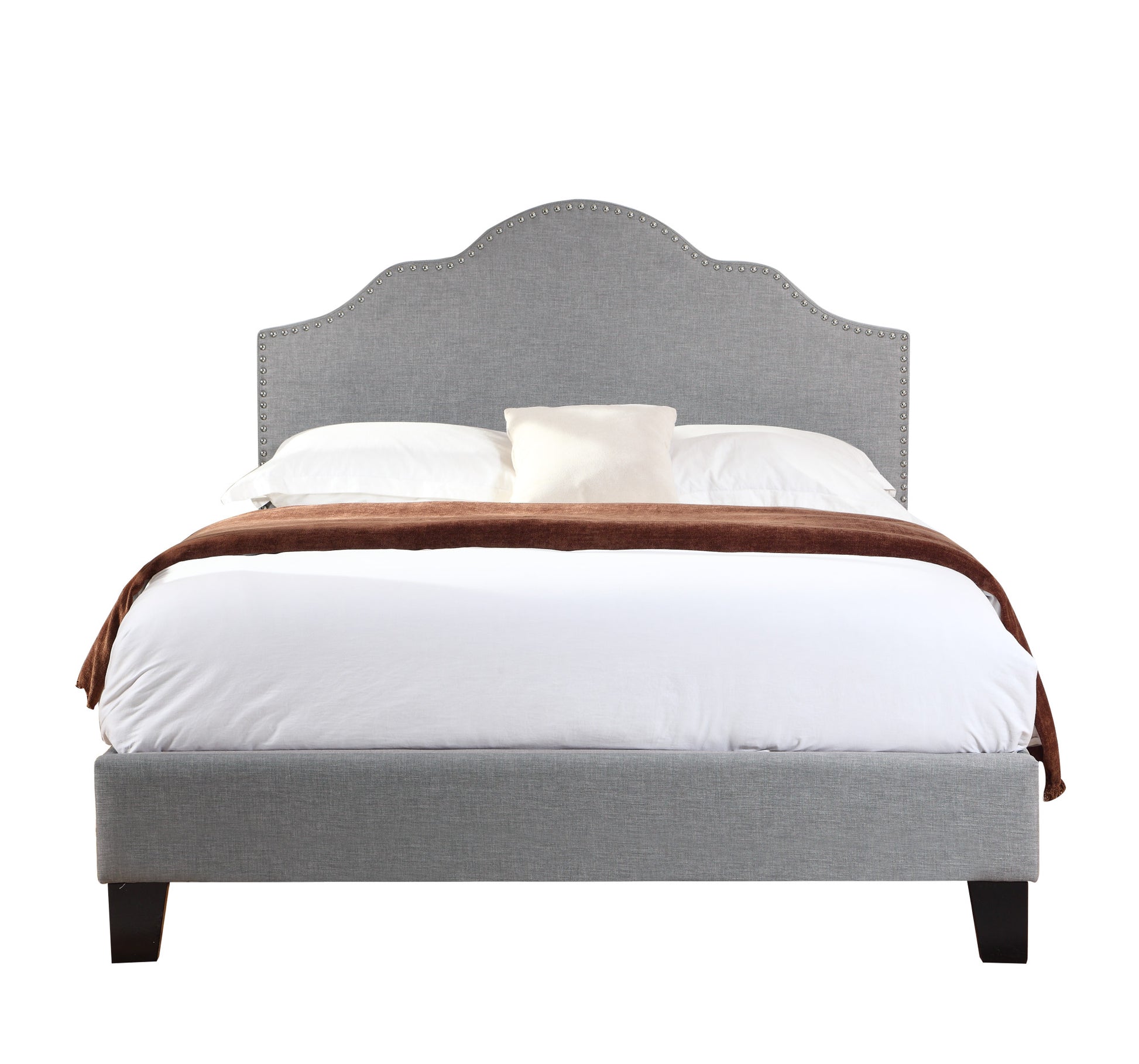 Kopa Gray Full Upholstered Bed Full Gray Foam Solid Wood
