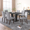 Dining Table Set For 6, 7 Piece Kitchen Table Chairs Set, 1.8