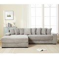 Arrived Oversized Two Piece Couches, L Shaped Sofa, Corduroy, Left Chaise Daybed,With Armrests,Eight Throw Pillows,Corner Sofa,Easy To Assemble, Gray Gray Polyester Wood Primary Living Space Medium Soft Pillow Back Modern Square Arms Wood 3 Seat
