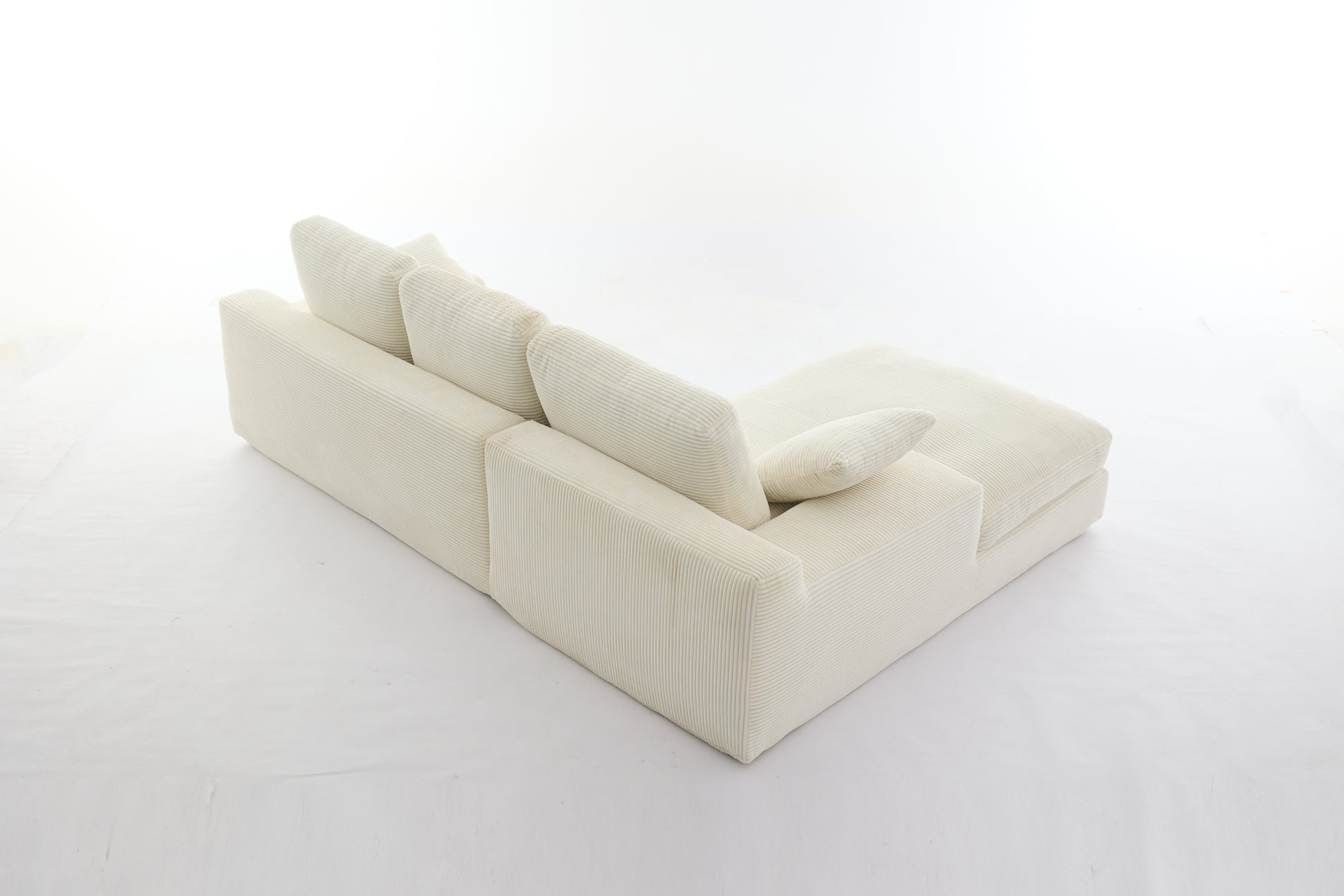 99*69" Modular Sectional Living Room Sofa Set, Modern Minimalist Style Couch, Upholstered Sleeper Sofa For Living Room, Bedroom, 2 Pc Free Combination, Installation Free Sofa, L Shape, White White Primary Living Space Soft Minimalist,Modern Foam Spring 4