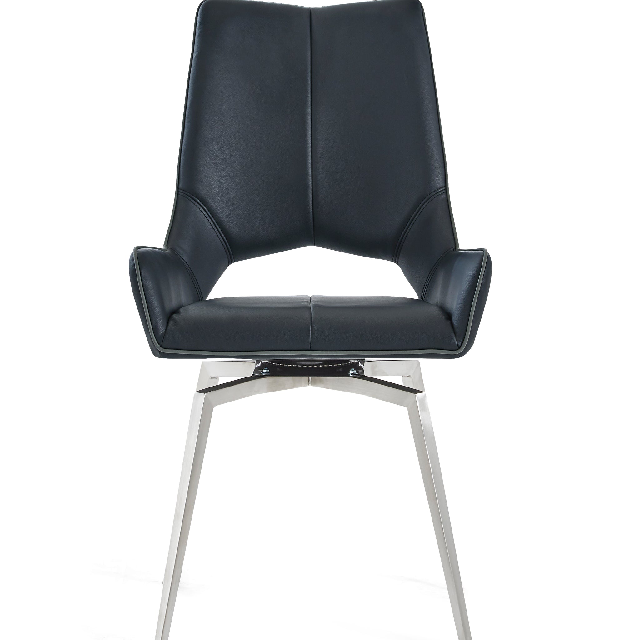 Jack Swivel Black Dining Chair Kit Of 2 Solid Dining Room Rubberwood Solid Back Set Of 2 Polyurethane Black Foam Wipe Clean Rectangular Casual Side Chair Metal & Wood Stainless Steel