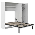 Full Size Murphy Bed With Lockers And Wardrobes, White Box Spring Not Required Full White Murphy Solid Wood Mdf