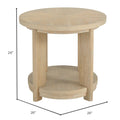C Tan Round Accent Table Tan Solid Wood