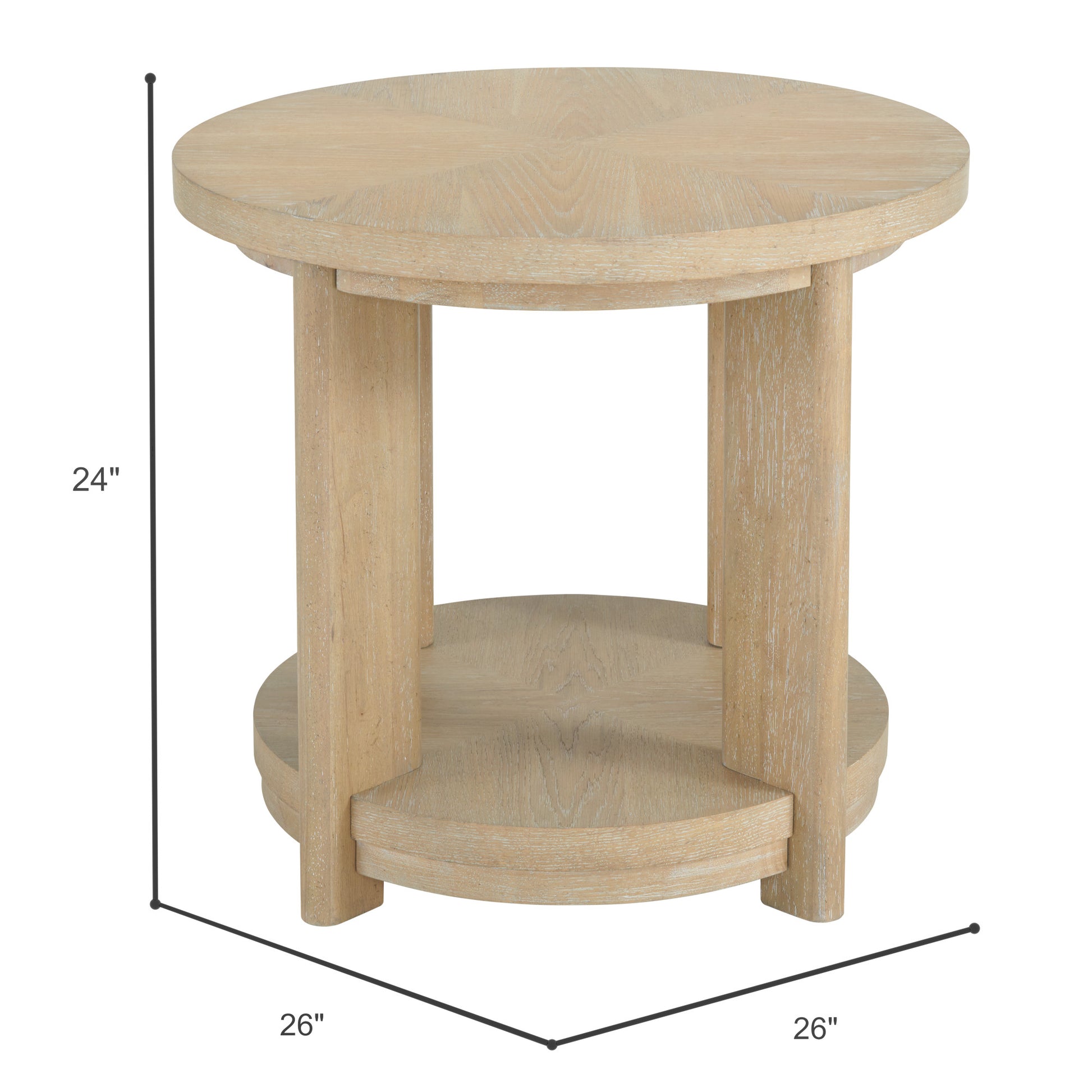 C Tan Round Accent Table Tan Solid Wood