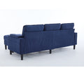 Blue Color Knock Down 3 Seat Combo Sofa With Storage Ottoman For Living Room Apartment Bedroom And Compact Room,Room, Upholstered Sectional Couch, L Shaped Bench With A Footrest, A Individual Stool White Wood Primary Living Space Heavy Duty Pine 3 Seat