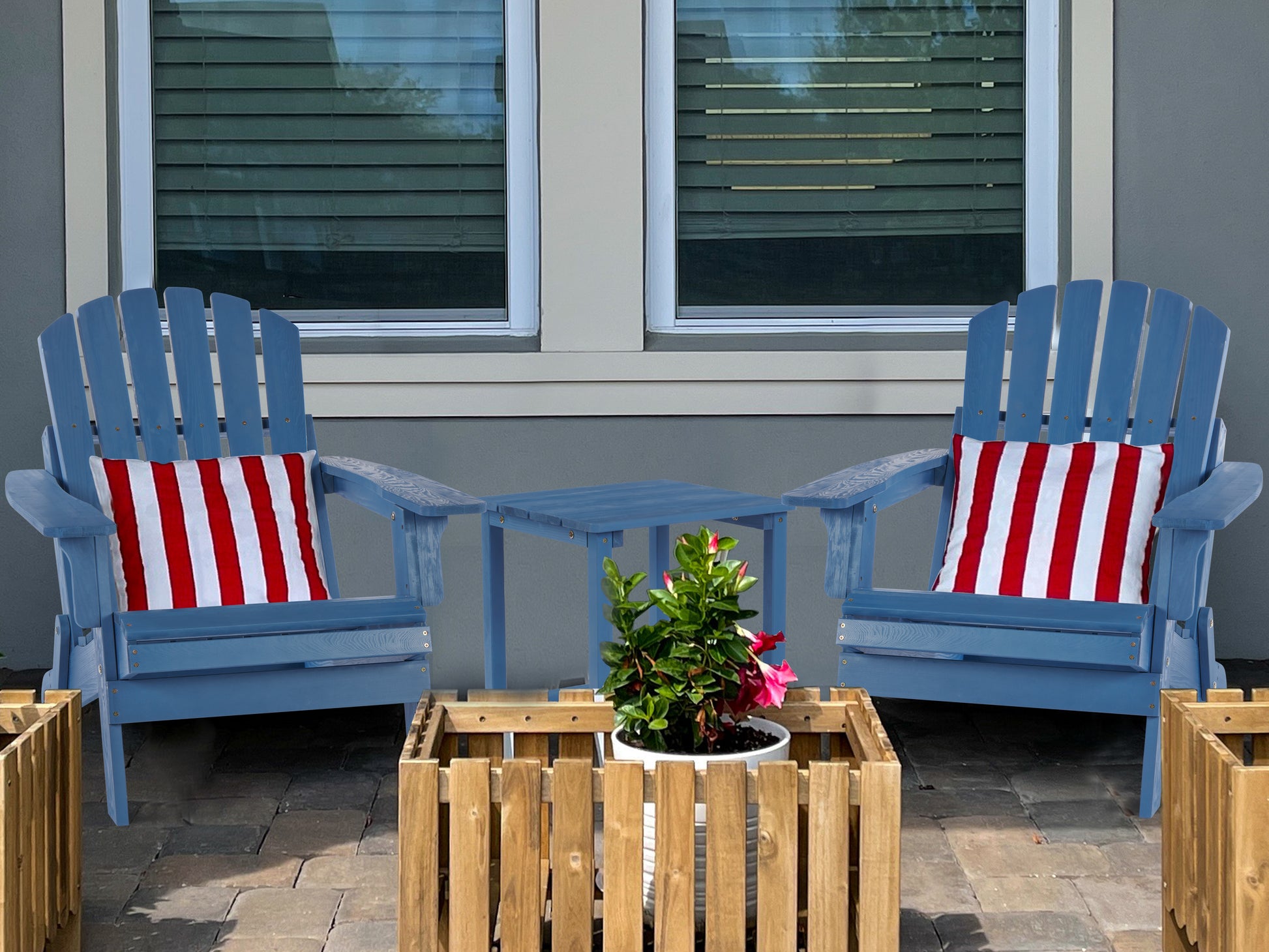 Oversize Wooden Outdoor Folding Adirondack Chair With Pre Assembled Backrest & Seatboard, Wood Patio Chair For Garden Backyard Porch Pool Deck Firepit No Adirondack Blue Garden & Outdoor Solid Wood