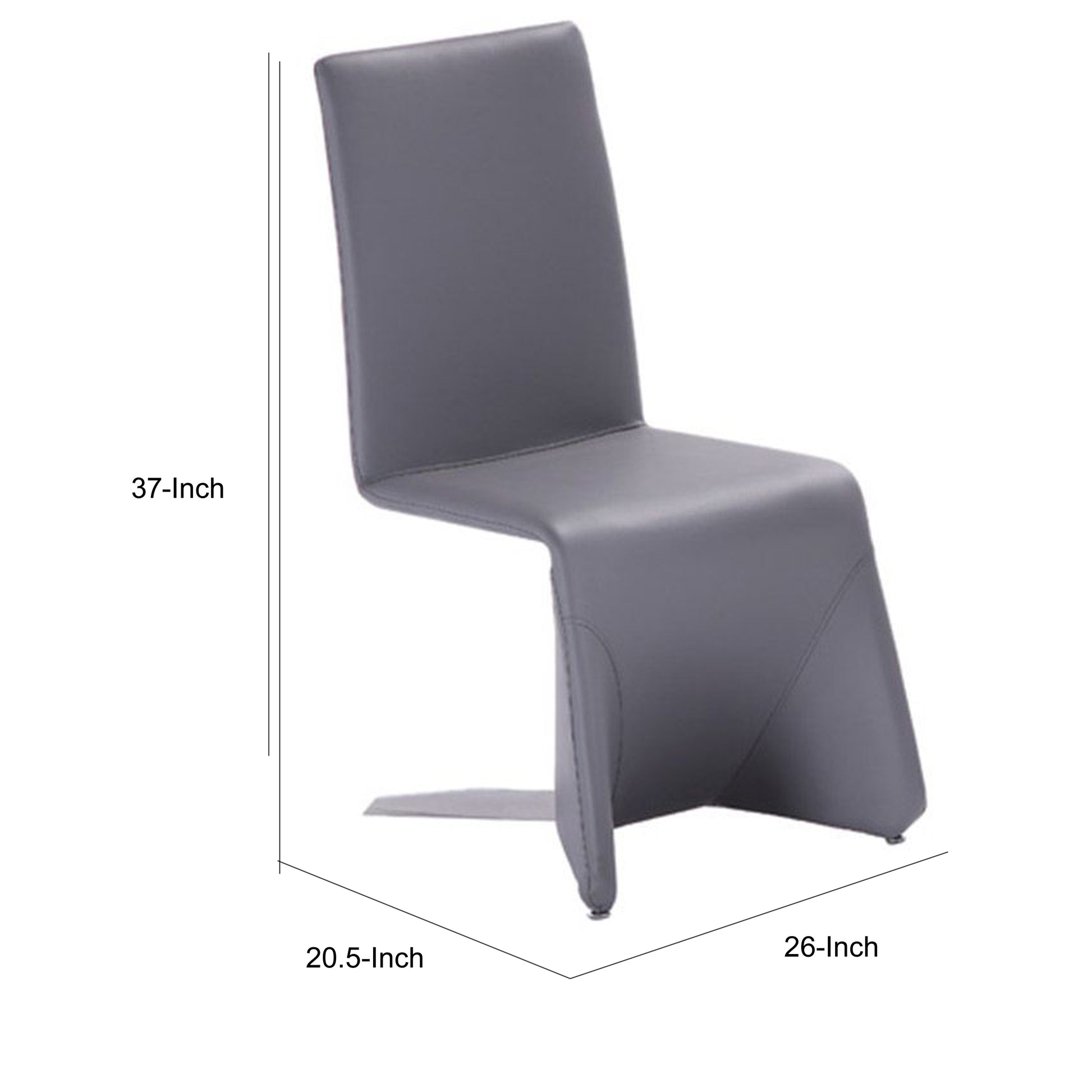 Fullyupholstered Metal Frame Dining Chair, Set Of 2, Gray Gray Fabric Metal