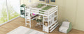 Full Size Loft Bed With Built In Desk With Two Drawers, And Storage Shelves And Drawers,White Old Sku:Gx000320Aak 1 Box Spring Not Required Full White Wood Bedroom Pine