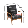 Coolmore Modern Accent Chair, Solid Wood Padding Lounge Armchairs With One Pillow For Living Room, Bedroom, Guest Room Black Pu Black Pu Brown Primary Living Space Modern Rubberwood Foam Pu Leather