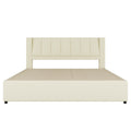 King Size Upholstery Platform Bed With Storage Headboard, 2 Drawers And Trundle,Beige King Beige Upholstered