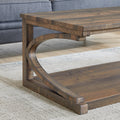 Unique Coffee Table, Solid Wood 48 Inch Modern Coffee Table Modern Center Table With Storage, Solid Wood Special Shape Coffee Table, Living Room, Kitchen, Apartment Dining Table Brown Solid Wood Mdf
