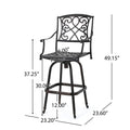 Waterbury Cast Barstool Copper Mildew Resistant Cushion Garden & Outdoor Antique,Casual,Classic Metal