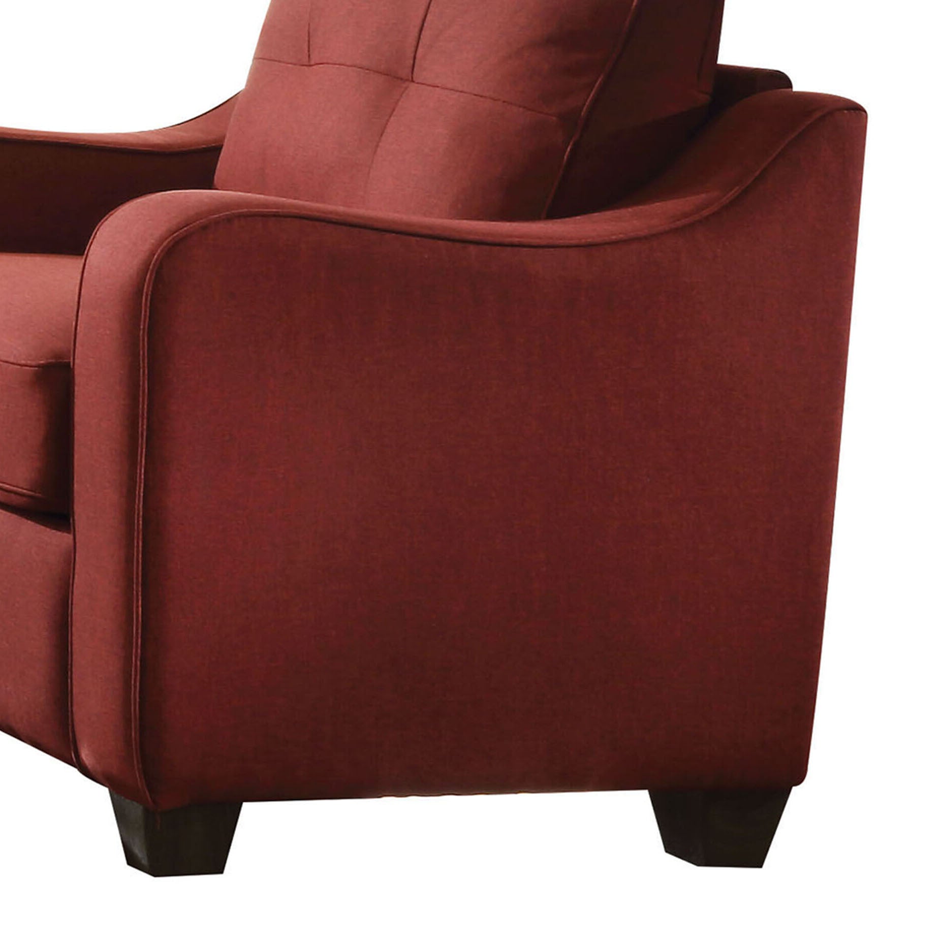 Red Accent Chair With Sloped Arm Red Primary Living Space Modern Wood Fabric
