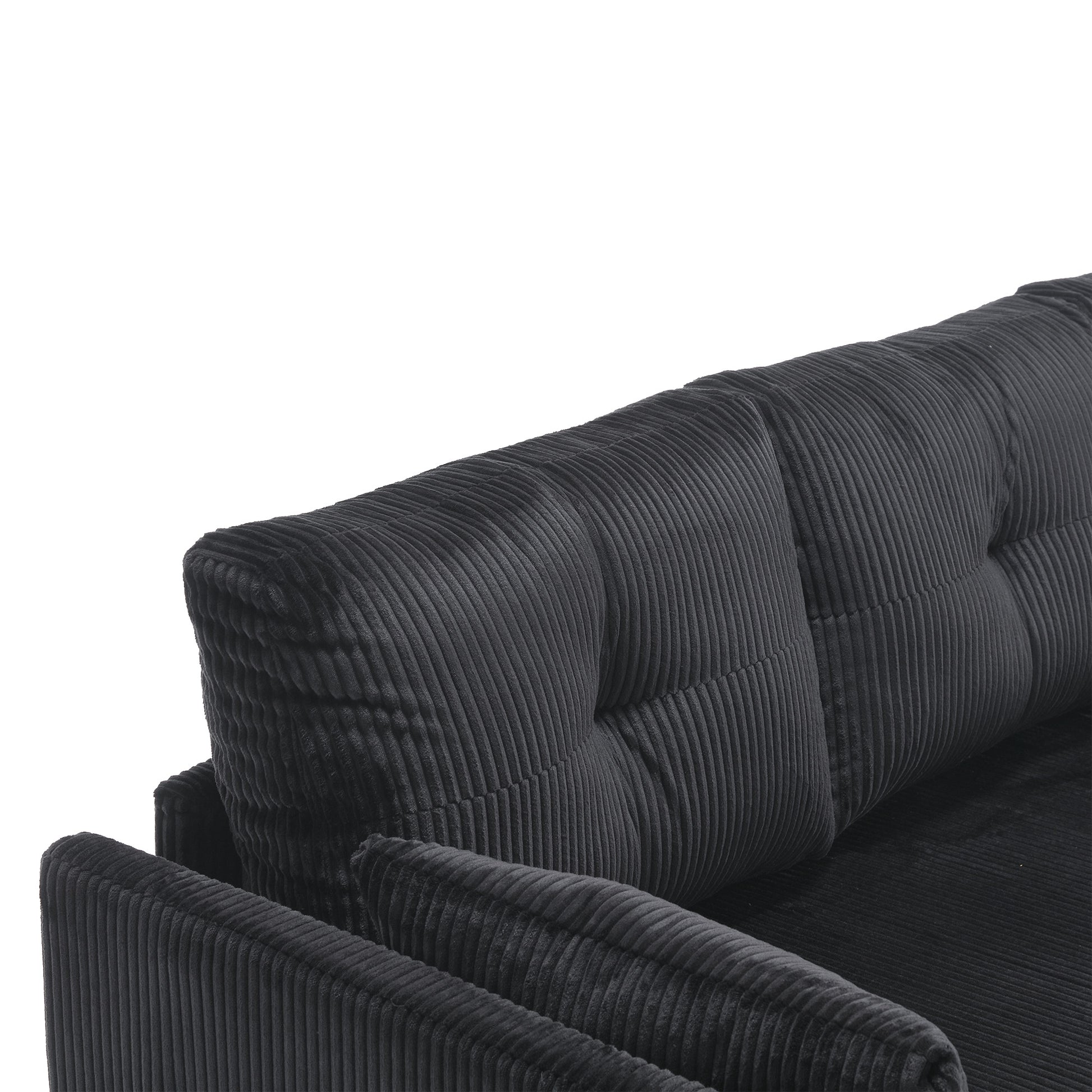 United We Win Furniture, Modular L Shaped Sofa, Modular Long Sofa With Reversible Chaise Lounge, Sofa Bed, Sleeper Sofa, Modular Sofa Combination With Storage Seats. Black Velvet 3 Seat