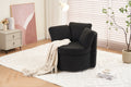 029 Teddy Fabric Swivel And Storage Chair With Back Cushion For Living Room,Black Black Primary Living Space Modern Foam Teddy