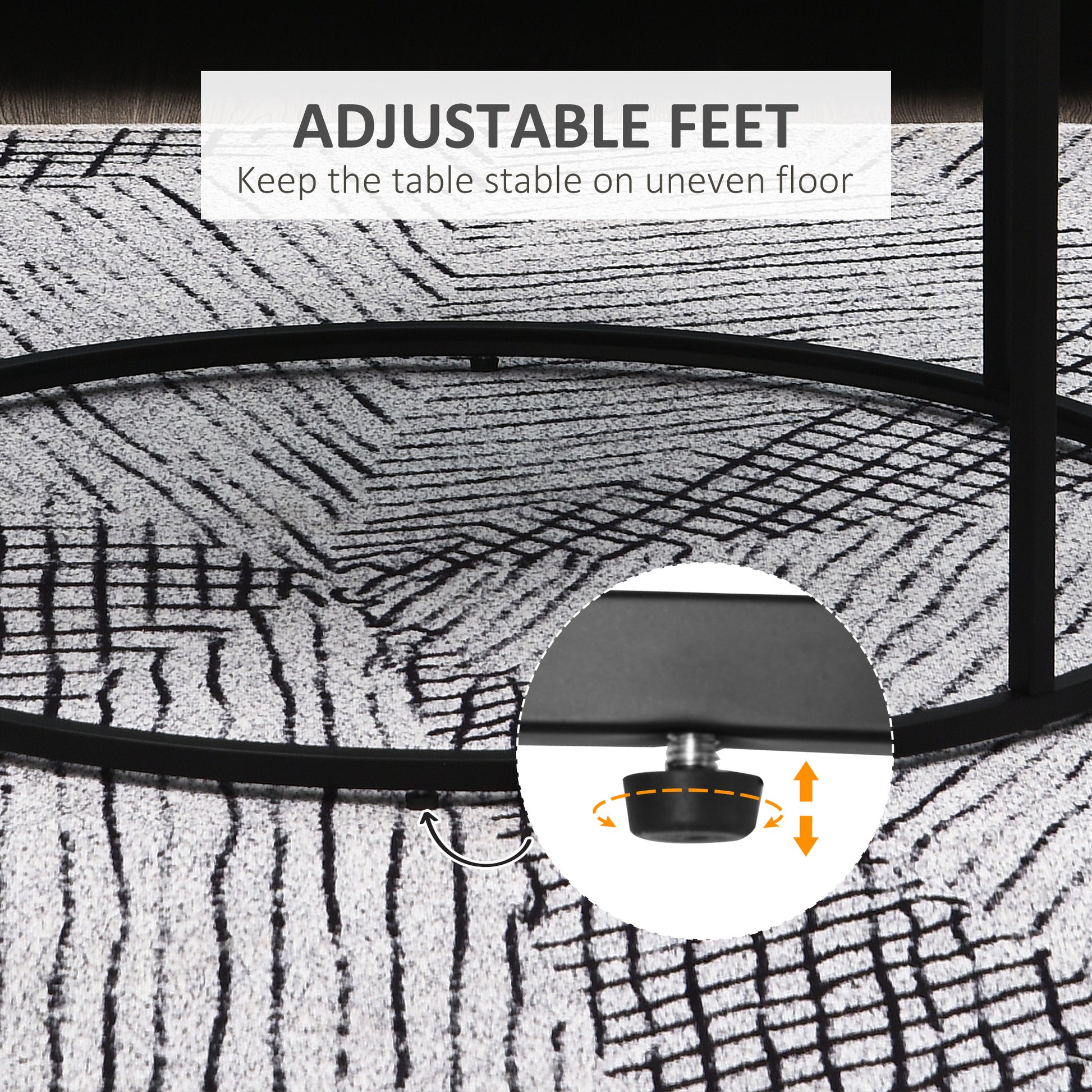 Homcom Round Coffee Table, 32 In Modern Center Table With Black Metal Frame, Coffee Tables For Living Room, White White Metal