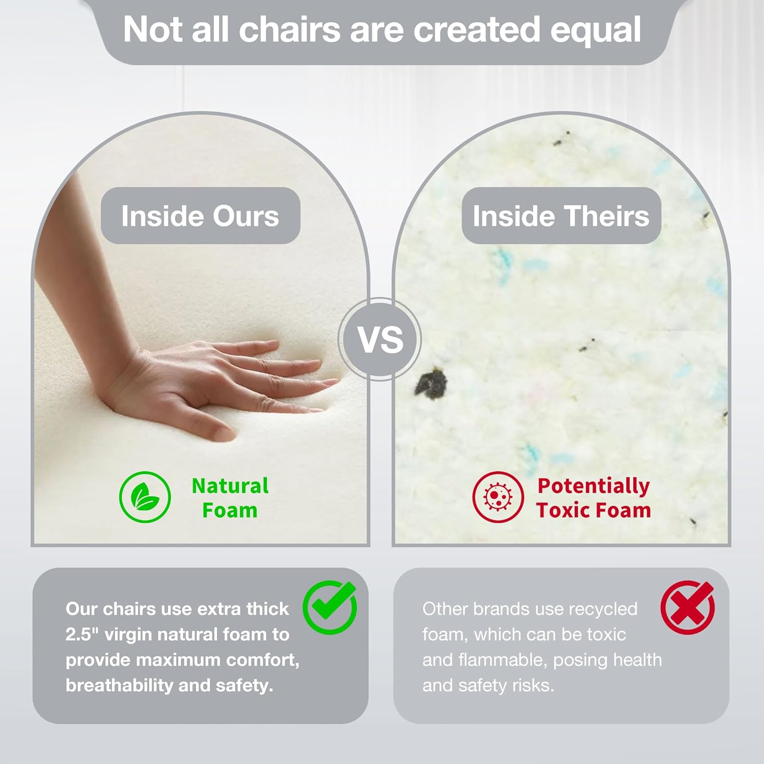 Armless Fabric Office Desk Chair With Wheels, Criss Cross Legged Wide Seat Chair, Modern Home Office Chair With Lumbar Pillow, Comfy Computer Task Chair For Small Space, Vanity Chair For Women, Girls Light Grey Memory Foam Cotton Textile