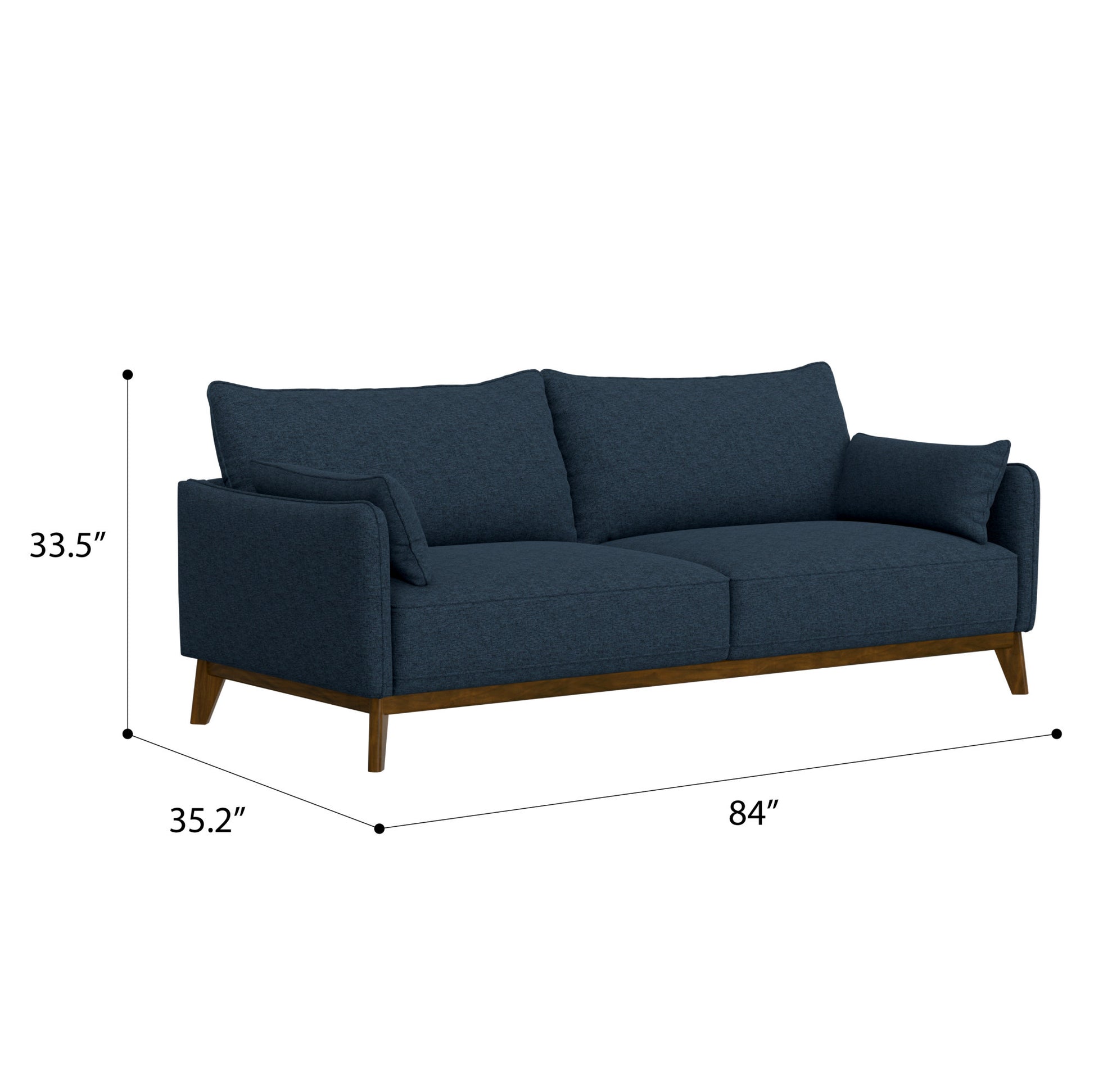 Varia Blue Sofa Blue Foam Solid Wood 2 Seat