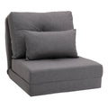 Homcom 2 In 1 Floor Lazy Sofa With 5 Position Adjustable Backrest, Dark Gray Dark Grey Linen