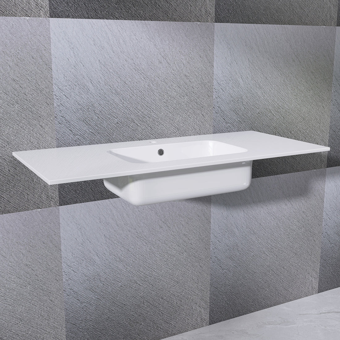 48 Inch Solid Surface Vanity Top With Sink Drop In Countertop For Bathroom Kitchen Cabinet 1 Faucet Hole Not Include Cabinet White Bathroom Luxury,Modern Solid Surface Solid Surface