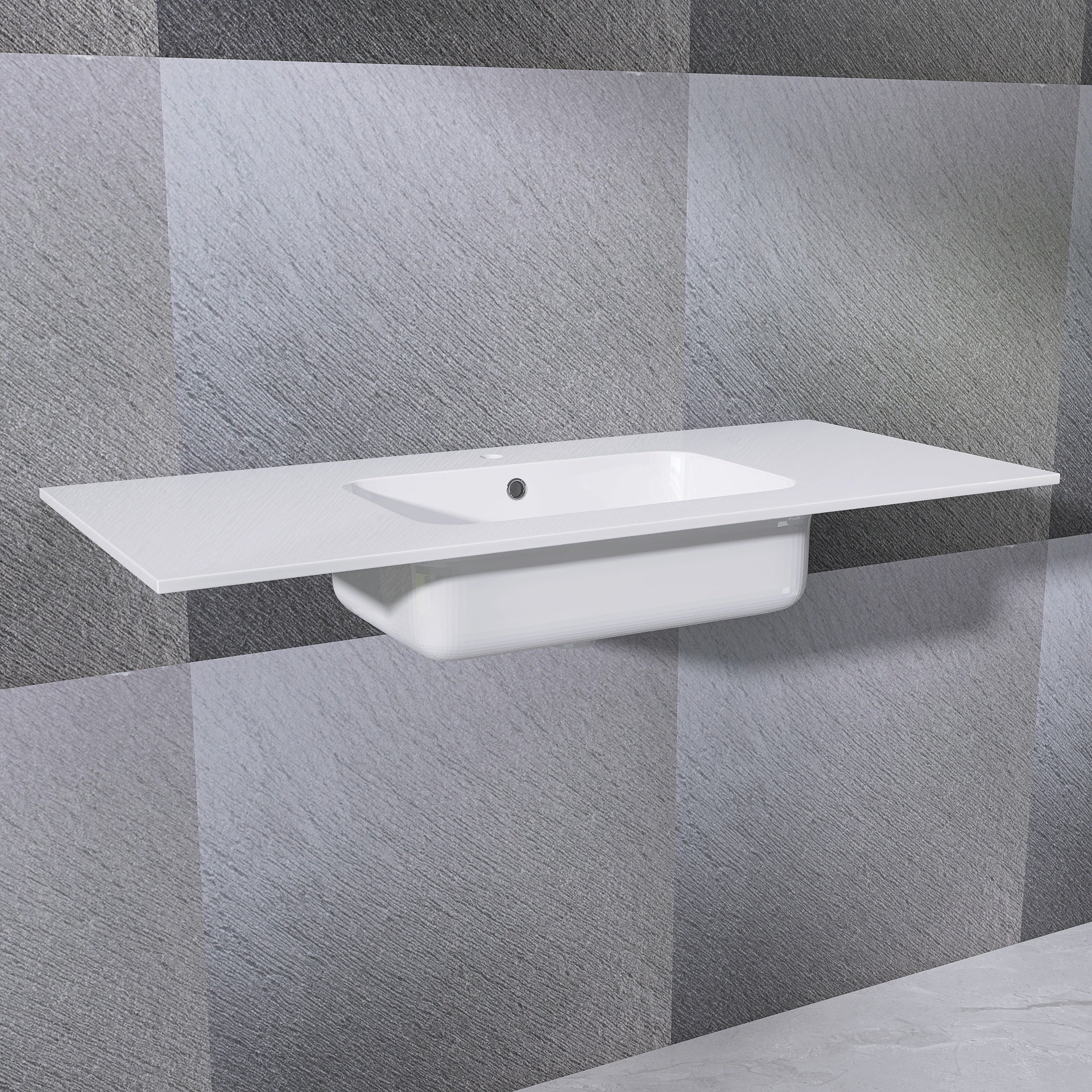 48 Inch Solid Surface Vanity Top With Sink Drop In Countertop For Bathroom Kitchen Cabinet 1 Faucet Hole Not Include Cabinet White Bathroom Luxury,Modern Solid Surface Solid Surface