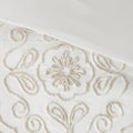 3 Piece Tufted Cotton Chenille Coverlet Set Ivory Taupe Full Queen Ivory Taupe Cotton