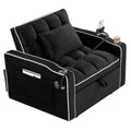 Convertible Sleeper Chair Sofa Bed Adjustable Pull Out Sleeper Chair Bed Multi Pockets Folding Sofa Bed For Living Room Bedroom Small Space,3 In 1 Sofa Bed, Black Black Velvet 1 Seat