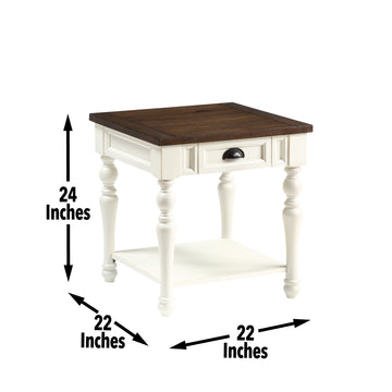 Joanna End Table White White Wood