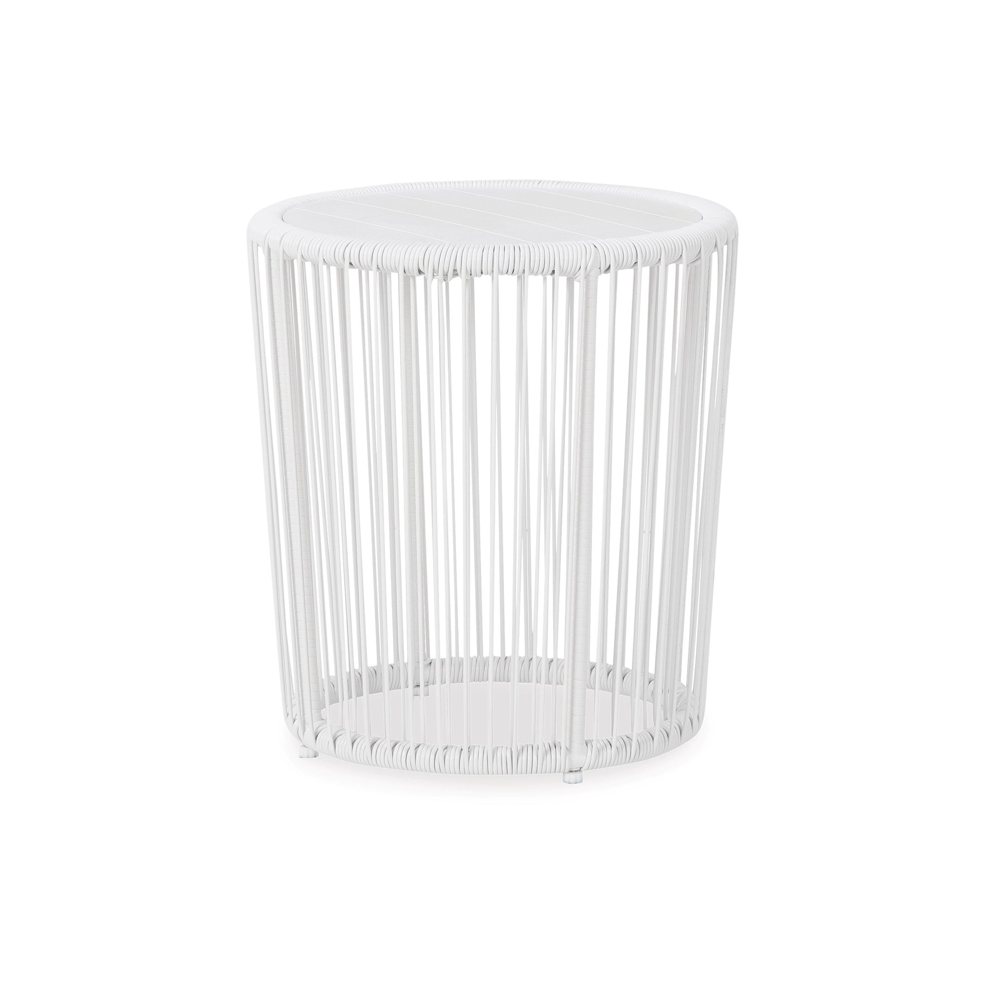 Hely 3 Piece Outdoor Table And Chairs Set, White All Weather Resin Wicker White Aluminum