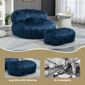 Coolmore Bean Bag Chair, Floor Sofa With Handle,Accent Sofa Chair With Ottoman For Gaming Reading Relaxing Navy Navy Foam Plush