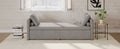 Modern Upholstered Chaise Lounger Daybed Small Single Daybed With 2 Drawers, No Mattress Needed, Perfect For Living Rooms & Home Office, Linen Fabric, Gray Gray Linen