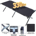 Camping Cot, Sleeping Cots For Adults With Storage Bag, Portable And Lightweight Cot Bed For Outdoor Traveling, Hiking, Office Nap, Easy To Set Up, 1 Pack Black Oxford Fabric