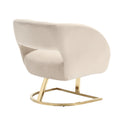 Coolmore Modern Chair With Velvet Fabric, Mid Century Chair With Wide Upholstered, Armchair For Living Room, Lounge, Bedroom Beige Beige Primary Living Space Foam Velvet