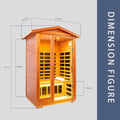 Two Person Outdoor Kaya Wood Far Infrared Sauna Room Natural Wood Metal & Wood