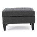 Storage Ottoman Dark Gray Fabric