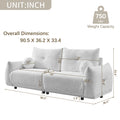 Lamb'S Wool 2 Seater Cushion Sofa 90'' Comfortable Sofa For Living Room Bedroom And Other Casual Spaces Lamb'S Wool Sofa With 2 Cushions And 2 Ball Pillows. Beige Beige Foam Fabric 2 Seat