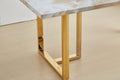 Luxurious Faux Marble Mdf Dinning Table For 6 Or 8, Rectangular 70.9