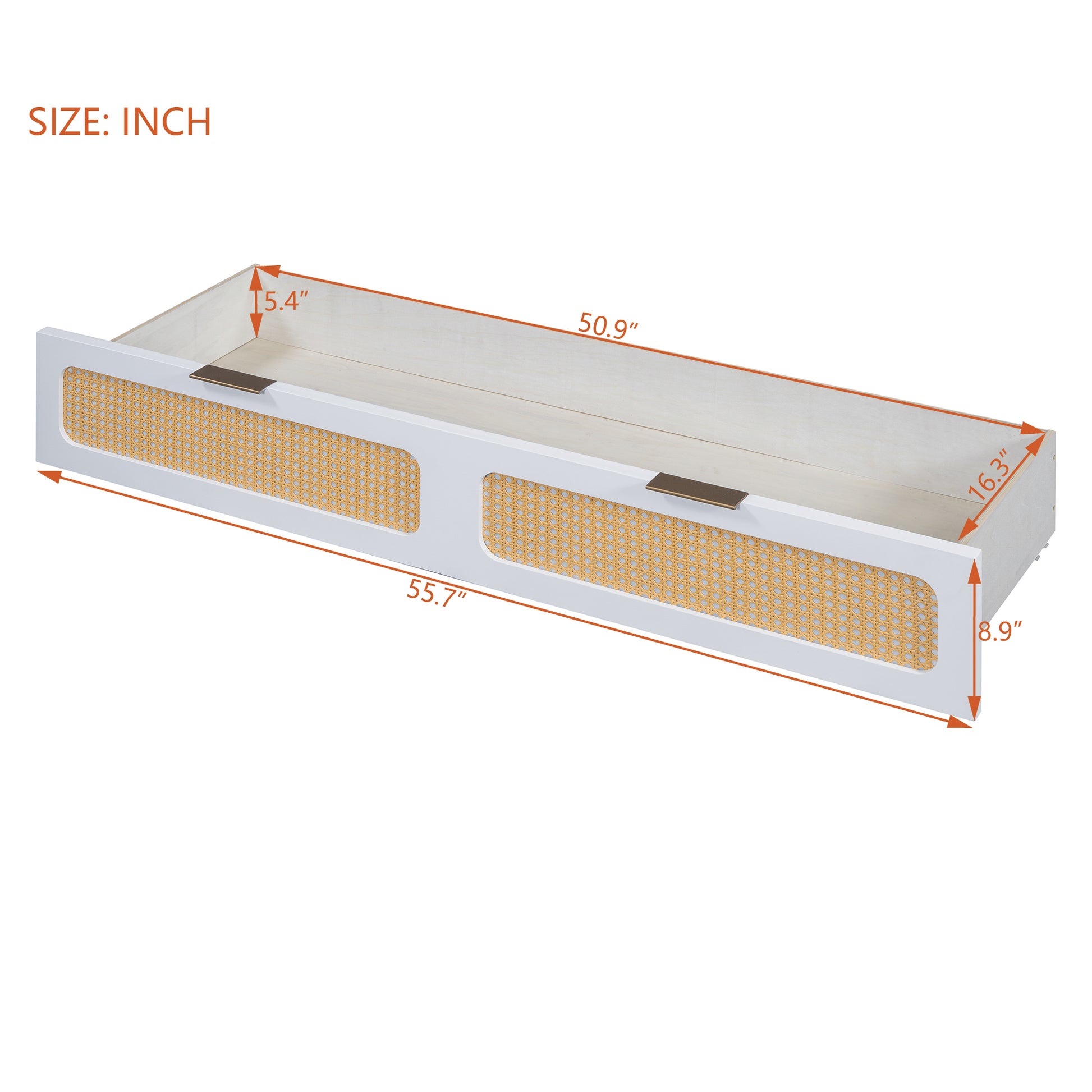 Full Size Murphy Bed With Large Drawers,White Full White Plywood