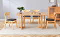 Table And Chair Set, Ancient Style Solid Wood Dining Table, Imitation Rattan Table Legs, Beautiful Simple Solid Wood Dining Chair, Perfect For Dinner, Meetings, Home And Office Decoration Wood Rubber Wood